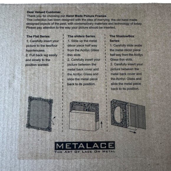 Metalace Art of Lace on Metal Handmade Picture Frame Modern Silver Pattern - Picture 7 of 9